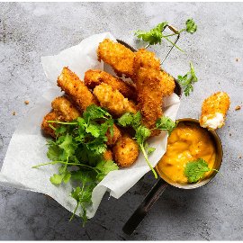 Halloumi-pulgad jogurtimajoneesiga Halloumi-pulgad jogurtimajoneesiga
