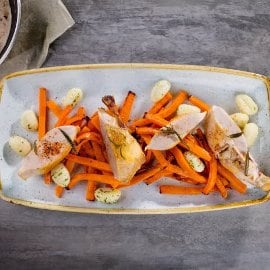 Sous - vide tibu praekõrvitsa ja seenekastmega Sous - vide tibu praekõrvitsa ja seenekastmega