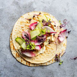 Tortiljad rebitud pardilihaga Tortiljad rebitud pardilihaga
