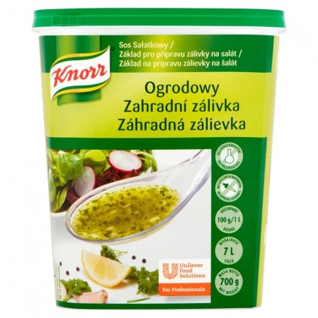 Knorr "Garden" Salotų Užpilas 0,7 kg - Mūsų ypatingai gaivus ir skanus salotų užpilas nesisluoksniuoja, todėl salotos atrodo puikiai