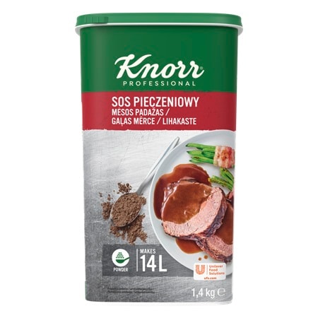 Knorr Gravy Mērce 1,4 kg - Latvia - Lūk, risinājums, kas ļauj iegūt tik daudz vēlamās mērces, cik nepieciešams.