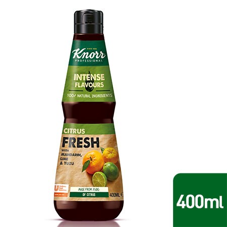 Knorr Professional Tsitruse essents 0,4 l - Valmistatud looduslikest koostisosadest, nagu klementiin, apelsin, Pärsia laim, yuzu ja sidrun.