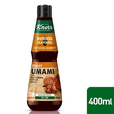 Knorr Professional Umami Esencija 0,4 l - Pagaminta iš natūralių sudedamųjų dalių, pvz., kepintų svogūnų ir česnakų.