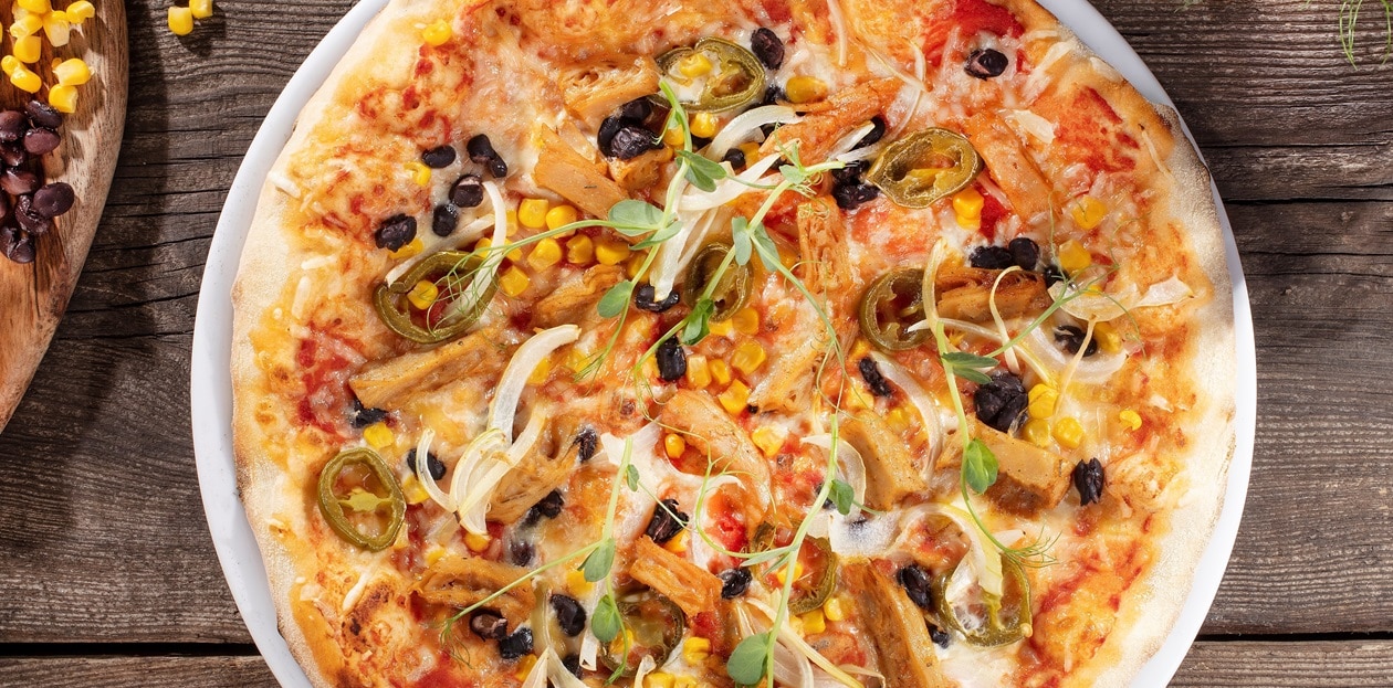Meksikāņu pica ar augu izcelsmes vistasgauļ – - Recepte
